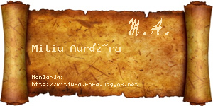 Mitiu Auróra névjegykártya